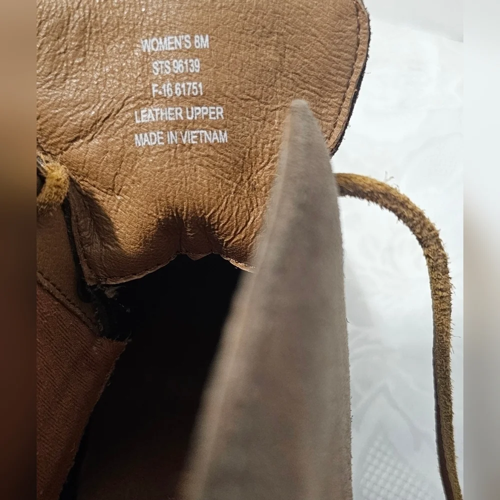 Sperry Top-Sider Women's Ankle Heel Bootie Brown Leather Size 8